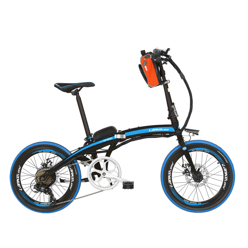 藍克雷斯(LANKELEISI) 電動自行車20寸36/48V鋰電動折疊車成人代駕助力車 36V15a/20寸黑藍色